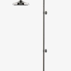 Exposed Thermostatic Shower System with 8" Shower Head and Metal Cross Handle