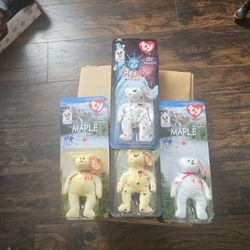 VINTAGE 1999 ROLANDMCDONALD'S HOUSE OF CHARITIES TY BEANIE BABIES MAPLE & GLORY BEARS ONLY $10.00 FIRM PRICE. 