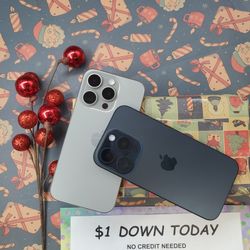 Apple IPhone 15 Pro Unlocked For All Carriers - - $1 Down Today - NO CREDIT Needed