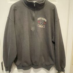 Golden Mystic Seaport Pullover Grey Sweatshirt, Size L