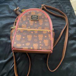 Loungefly hello kitty pumpkin spice AOP convertible mini backpack