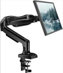 Single Computer Monitor Mount, 13 to 32 Inch Monitor Arm, Adjustable Monitor Stand, Vesa Mount with Clamp and Grommet Base - Fits 4.4 to 19.8lbs LCD