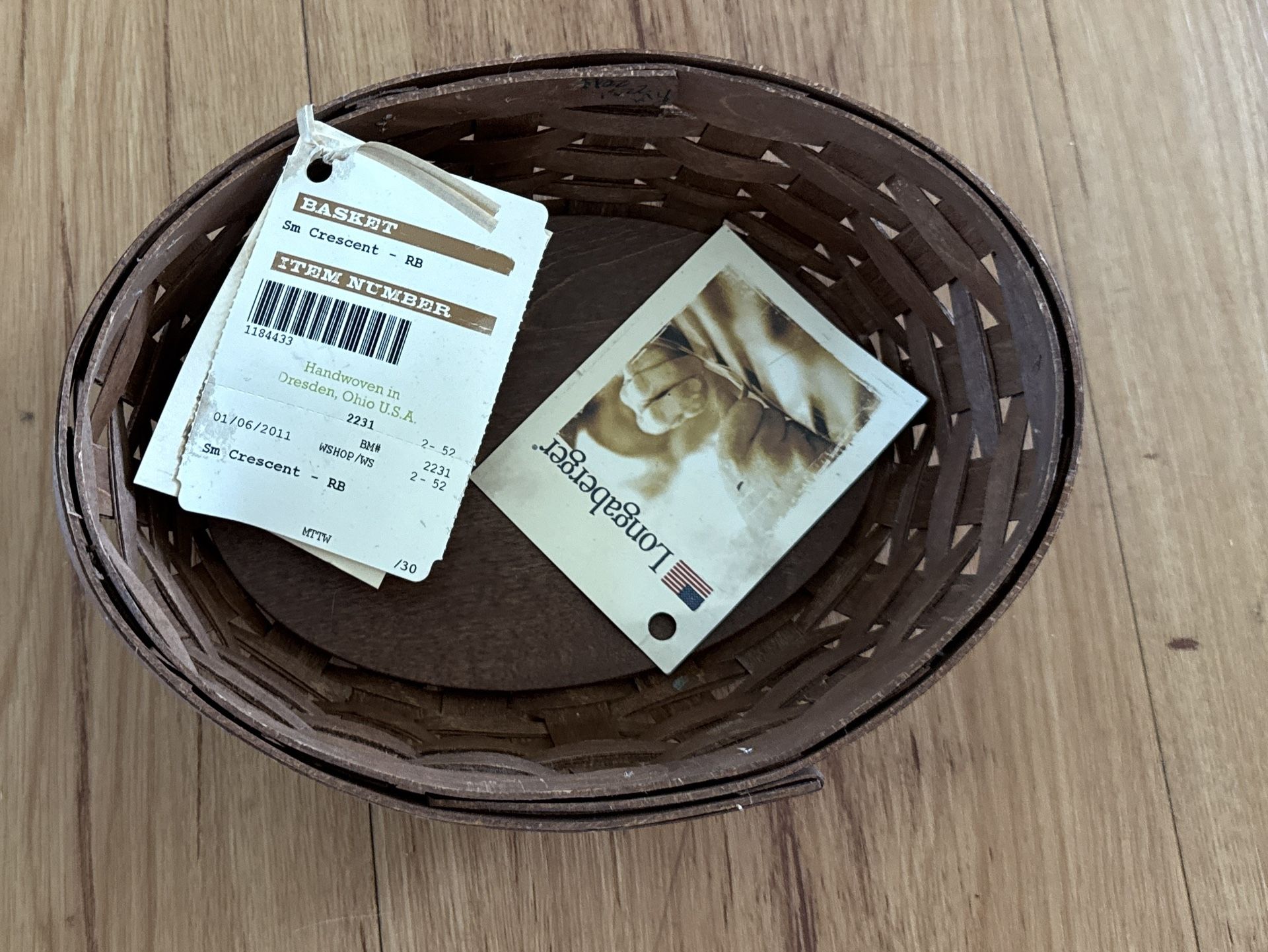 Longaberger - Basket - New (Open) - Small Crescent Basket