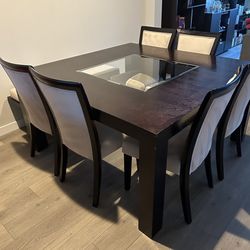 Dining Table With 6 Chairs And 2 Seater Bench
