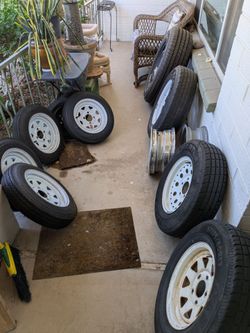 Trailer Tires Used, 12",13", 15",18", on wheels