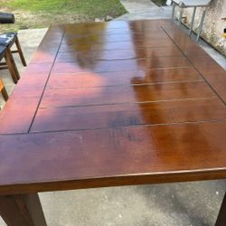Wood Dining Table with Chairs and Bench