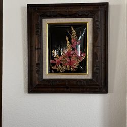 Vintage Flora-Hawaii 24K gold dipped orchid and fern wall art piece