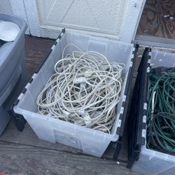 3 Totes Full Of Extension Cords