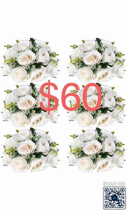 Roses Flower Balls for Centerpieces, 6 Pcs 11.81 Inches Large Artificial Wedding Floral Kissing Ball Arrangements for Baby Shower Birthday Dinner Part