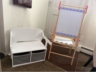 Art Easel & Child Bench/Table with Storage
