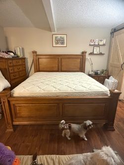 King solid wood 4 poster bed