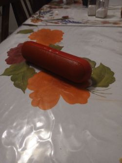 Red portable speaker