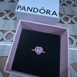 Rose Gold Pandora Heart Ring
