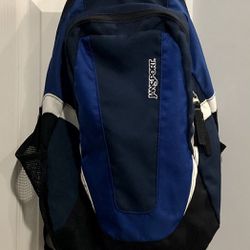 Jansport Lightweight Backpack - Blue / Black / White Design - Day Pack Hiking Bag