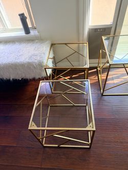 Gold Coffee and Side Table