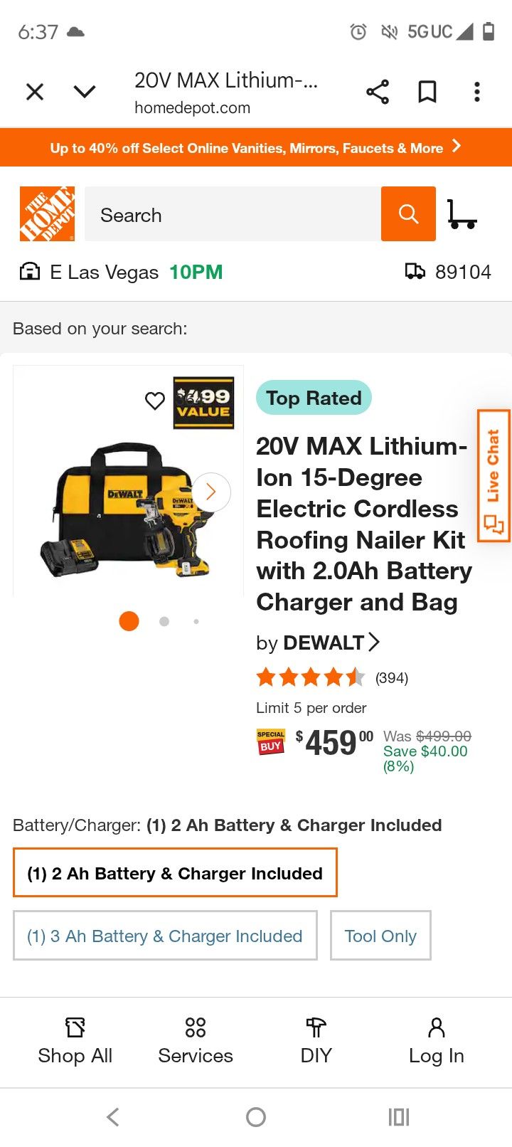 DeWalt Ruffing Nailer Kit 