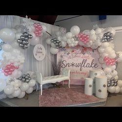Banner “a little snowflake is on her way” 