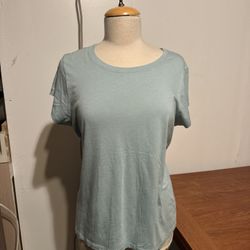 T-shirt Top Short Sleeve Round Neck Pima Cotton Blend By Tahari Women’s Size XL