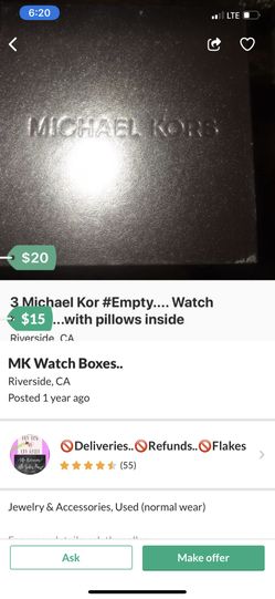 EMPTY!!!!!! MK BOXES ..WATCHES!!! NOT INCLUed