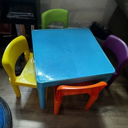Kids Table & Chairs Multi Color