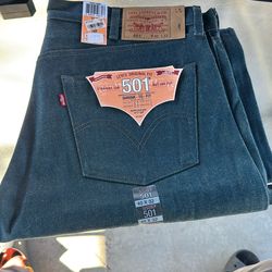 Levi's Men's 501 Original Fit Jeans Blue Green Rigid 40W x 32L 00(contact info removed)