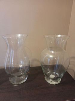 3 glass vases large size