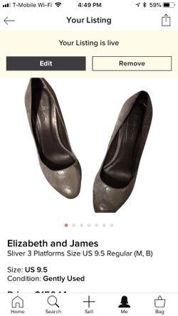 Elizabeth and James platform sliver shoe