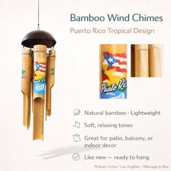 🎶🌴 Bamboo Wind Chimes – Puerto Rico Tropical Design 🇵🇷✨