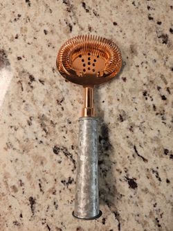 Rose gold Hawthorne cocktail strainer