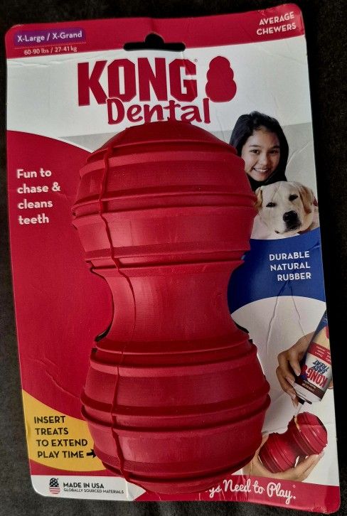 KONG Dental Dog Toy - for Dog Dental Care - Stuffable Chew Toy 