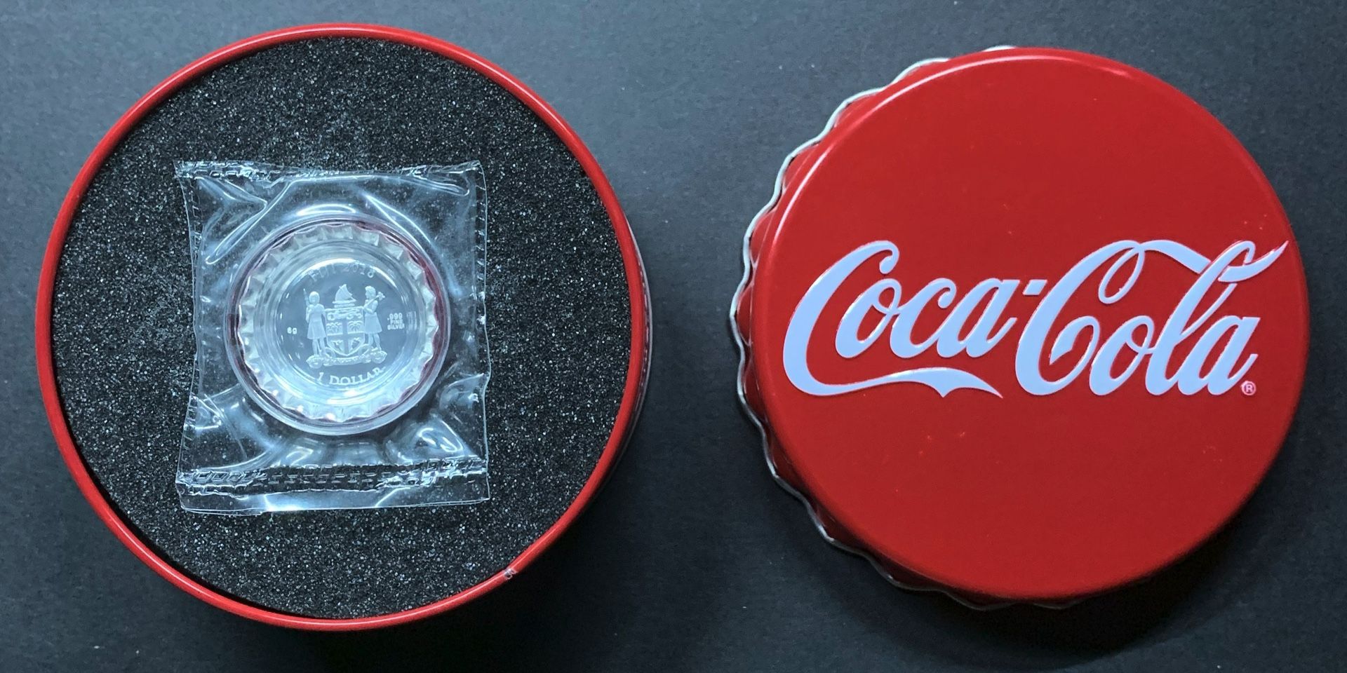 2018 Fiji .999 Fine Silver Proof Coca-Cola Bottle Cap $1 Coin