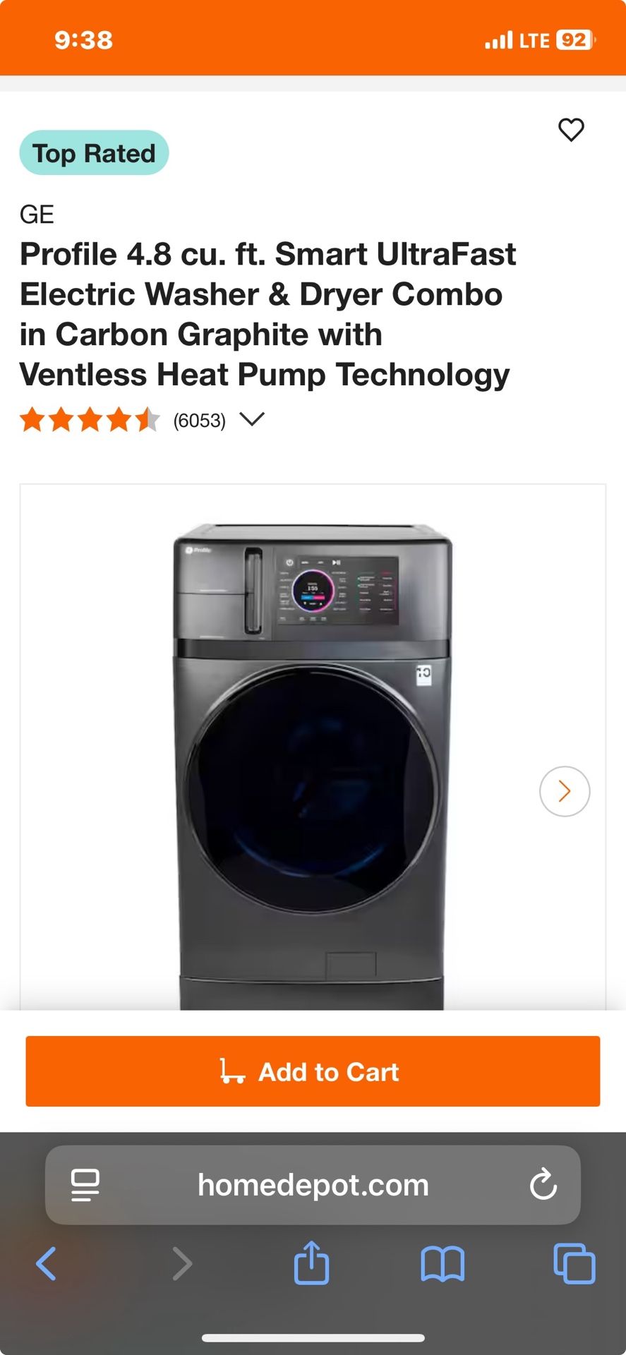 Brand New In Box GE Profile 4.8cu Ft Smart Ultra Fast Washer & Dryer Combo