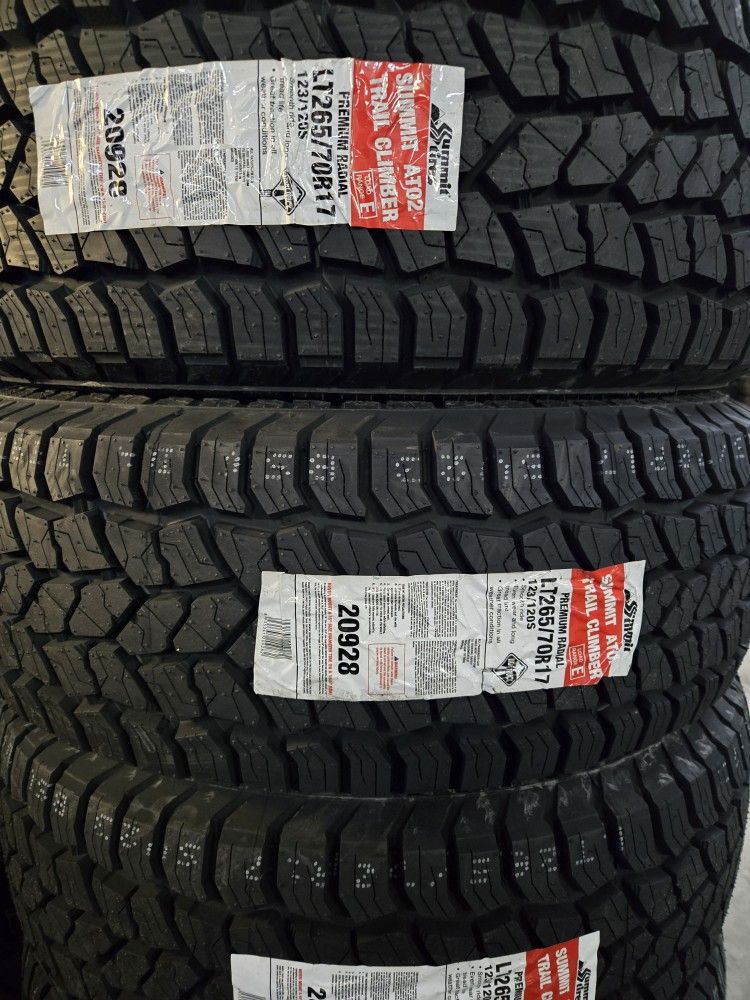 (4) 265/70r17 Summit A/T Tires 265 70 17 Inch AT