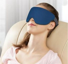 Weighted Travel Eye Mask with Cooling Gel Pad, Ultra Soft and Skin-Friendly - Blue