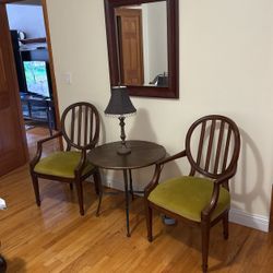 2 Chairs, Table, Mirror