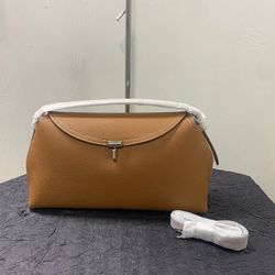 Toteme T-Lock textured leather shoulder bag