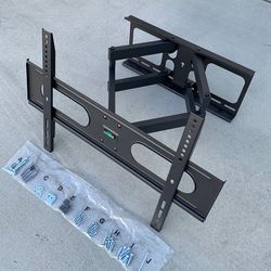 (New) $39 Full Motion TV Wall Mount Bracket 37-75 Inch TVs, Dual Arms Tilt Swivel Articulating Max 110lbs