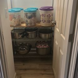 Steel  Utensils Rack With Wooden Frame