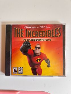 The Incredibles PC-CD ROM Print Studio Disney Pixar Win 98/Me/XP Computer Game NEW