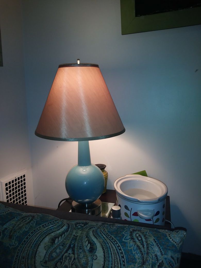 Two lamps with base plugs for charging. Shades not included.