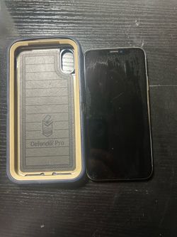 Premium Silver and white iPhone X 256G completely unlocked with blue otter box case