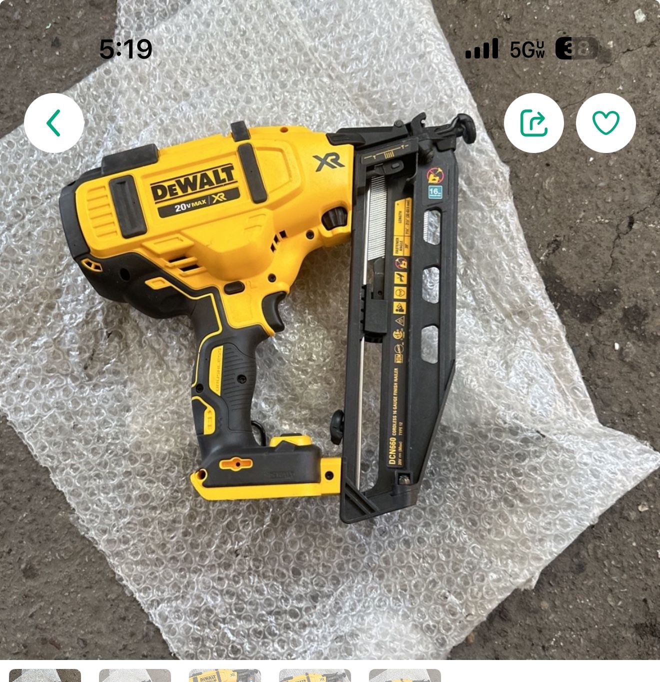 Dewalt 16 Gauge Finishing Nail Gun Battery And Charger