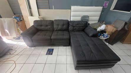 Free delivery top grain leather Sectional