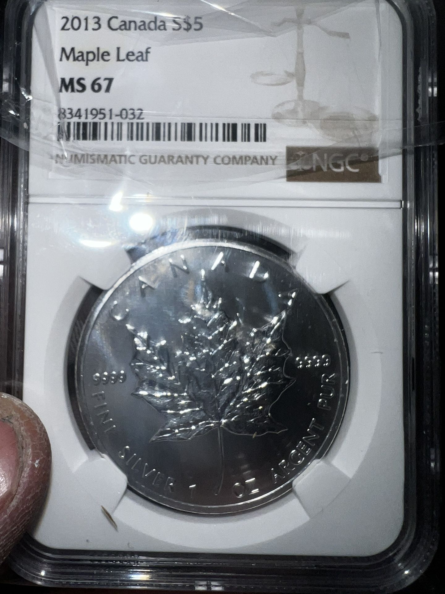 2013 Canada S $5 Maple Leaf. NGC MS67