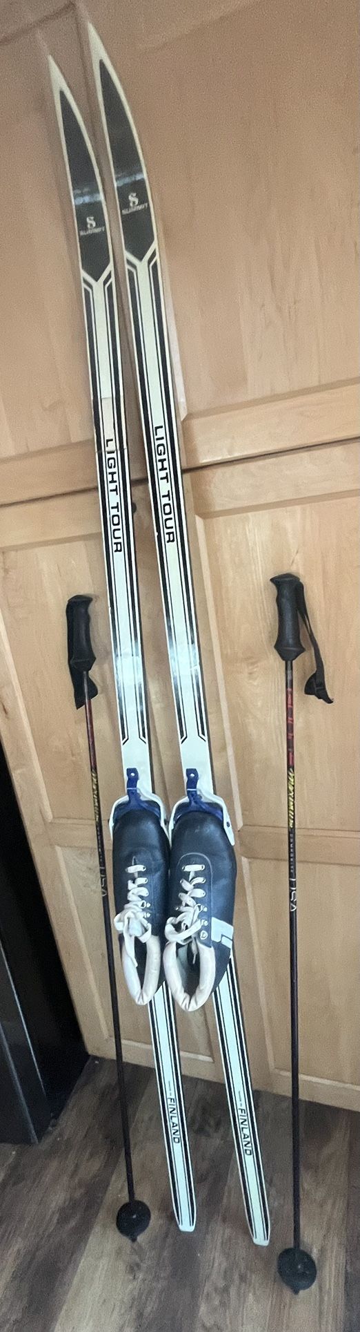 Vintage Edsbyn Cross Country Skis 78"/Shoes(W 8.5/M 6.5) w/POLES