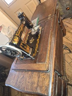 White sewing machine.