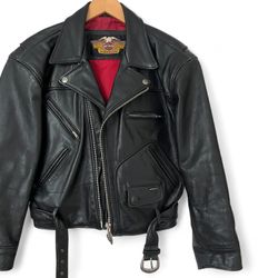 Harley-Davidson Men’s Leather Motorcycle Jacket – All American Legend – Size Medium 
