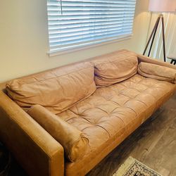 Leather Couch With Ottoman
