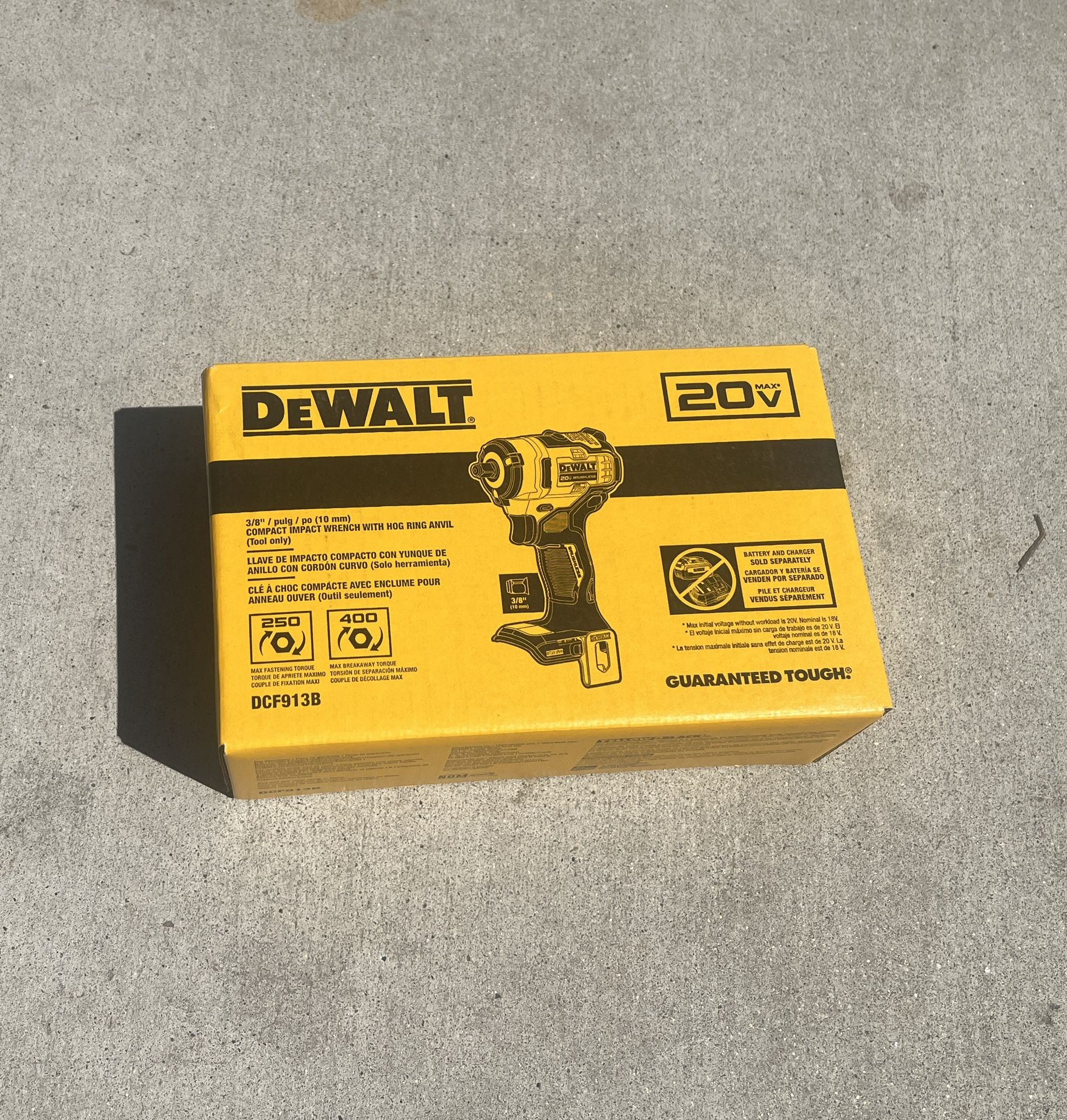 DEWALT 20-volt Max Variable Speed Brushless 3/8-in square Drive Cordless Impact Wrench (Bulk Available)