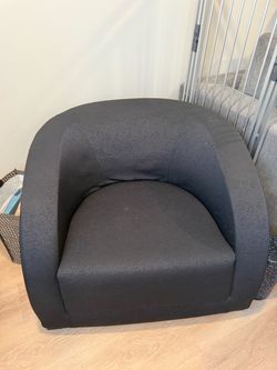 Dark Gray Fabric Tub Chair